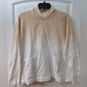 Women's Cream and White Ombre Hoodie
